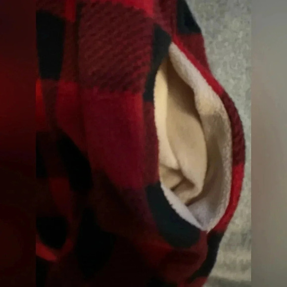 Entro red buffalo plaid fleece pullover size S - Picture 4 of 7